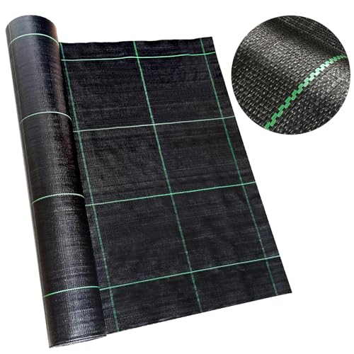 4ft x 100ft Landscape Fabric -Heavy Duty Weed Barrier Fabric for Landscaping, Weed Blocker Cloth,Geotextile Fabric for Garden, Driveway & Ground Cover, Garden Weed Mats,Grid Design - size: 4ft x 100ft