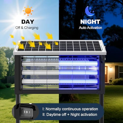 Solar Bug Zapper Outdoor, 30W Powerful Mosquito Zapper Outdoor - size: 19.7 inches for 3500 sq.ft