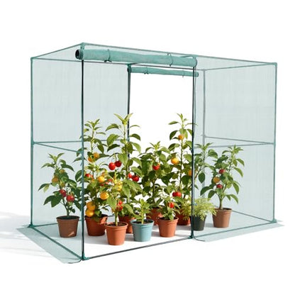 VEVOR Crop Cage, 7.8 x 3.9 x 5.9 ft Plant Protection Tent with Zippered Door, Wind-Resistant Tall Crop Cage, Easy to Install, Outdoor Raised Bed Cover, Tomato Plant Netting for Garden Patio Lawn - style: 7.8 x 3.9 x 5.9Ft-Square