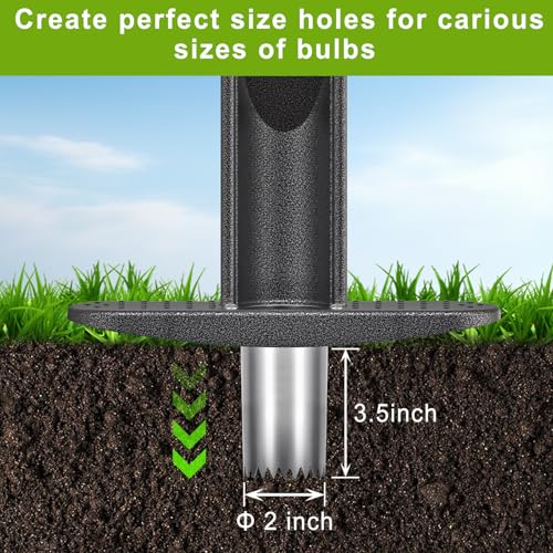 Long Handled Bulb Planter Tool with Rubber Grip - color: 2'' wide hole