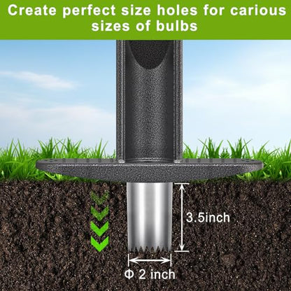 Long Handled Bulb Planter Tool with Rubber Grip - color: 2'' wide hole