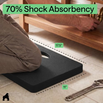 GORILLA GRIP® Extra Thick Foam Kneeling Pad for Gardening, 17.5x11 Black - color: Black