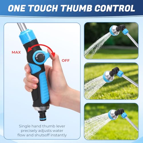 Meanplan 2 Pack Watering Wands for Garden Hose, 18.5 Inch, 180° Head