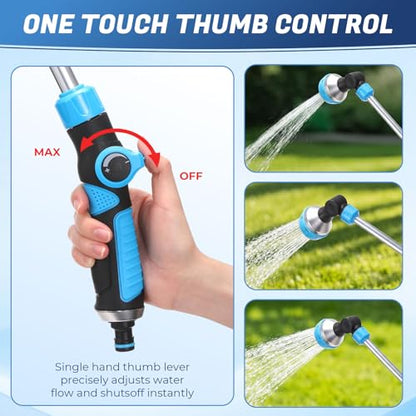Meanplan 2 Pack Watering Wands for Garden Hose, 18.5 Inch, 180° Head
