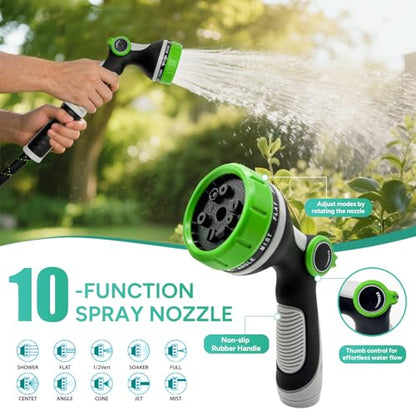 Lightweight Garden Hose, 25ft Non Expandable Water Hose with Nozzle - size: 25FT