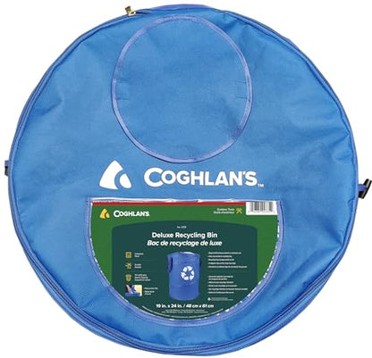 Coghlan's Deluxe Durable Pop-Up Recycling Can – Collapsible Bin with Zippered Lid, Bag Clips, and Anchoring Points for Camping, Home, and Outdoor Use – 29.5 Gallon - color: Deluxe Recycle Can - 29.5 Gallon