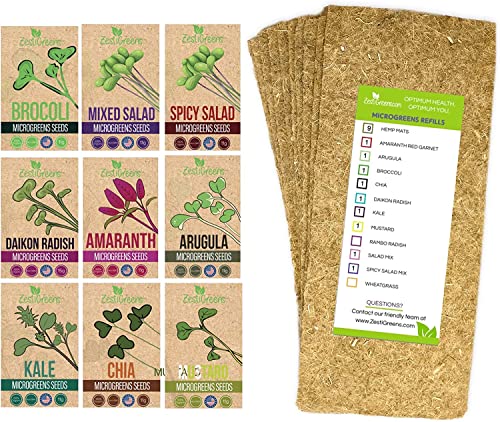 ZESTIGREENS Microgreens & 9 Seed Mat Refill