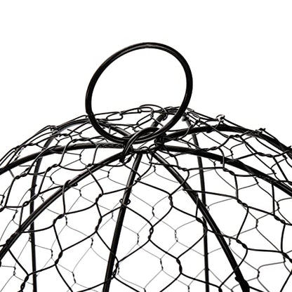 Coloch 5 Pack Garden Chicken Wire Cloche, 16x 13 Inches Black Dome Plant Protector Cover Strong Metal Garden Cloches Protecting Plants and Seedling from Animals