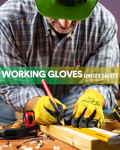 Honeydak 36 Pairs Garden Gloves Bulk for Men Women - color: Yellow, Green