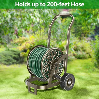 GOFORWILD Garden Hose Reel Cart, Holds 200Ft 5/8" Hose, Easy Install