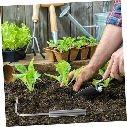 VANZACK Stainless Steel Crack Weeder Crevice Weeding Tool with Ergonomic Handle for Garden Lawn Patio Yard Soil Loosening and Root Pulling Small Manual Garden Weeder