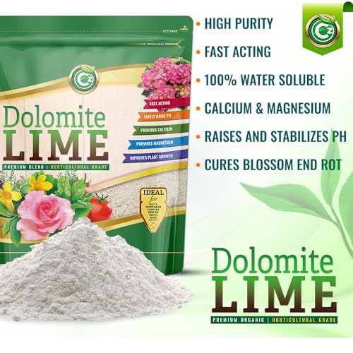 Organic Dolomite Lime 5LB - Made in USA - OMRI Listed - Garden Soil Amendment Fertilizer for Plants. Calcium/Magnesium Additive. Raise & Stabilize pH - Earthbox Tomatoes & Peppers Blossom End Rot - size: Cz Garden Organics Dolomite Lime 5LB