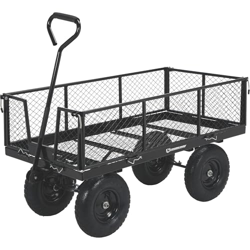 Strongway Steel Jumbo Garden Wagon with Removable Sides, 1400-Lb. Capacity