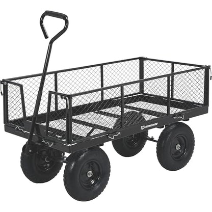 Strongway Steel Jumbo Garden Wagon with Removable Sides, 1400-Lb. Capacity