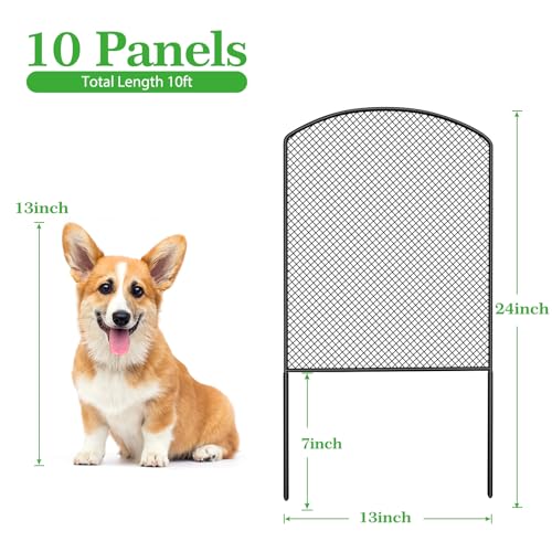 Mesh Decorative Garden Fence Fencing 24in (H) x 10ft (L) Dog Animal Barrier