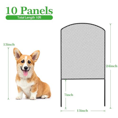 Mesh Decorative Garden Fence Fencing 24in (H) x 10ft (L) Dog Animal Barrier