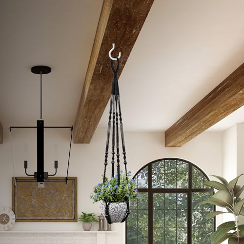 RIFNY Macrame Plant Hanger Indoor, Hanging Plant Holder, Black, 2 PCS - color: Black, size: 35 Inch 2pcs