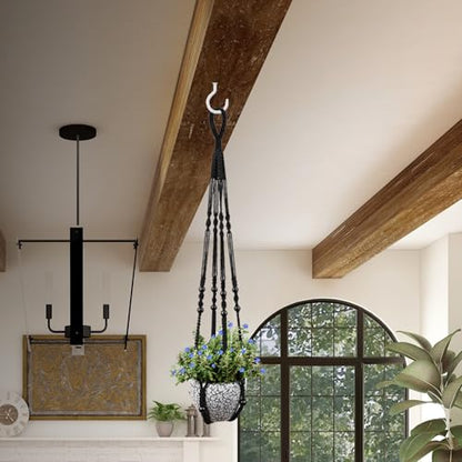 RIFNY Macrame Plant Hanger Indoor, Hanging Plant Holder, Black, 2 PCS - color: Black, size: 35 Inch 2pcs