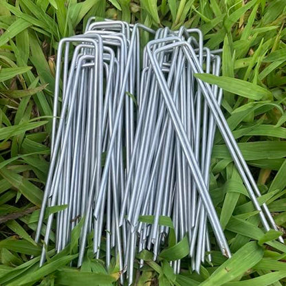 6 Inches Heavy Duty Galvanized Steel Garden Stakes Staples Securing Pegs for Securing Weed Fabric Landscape Fabric Netting Ground Sheets and Fleece, Christmas Decoration, Accessories (10)