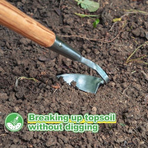 Weeding Sickle Hoe, 58'' Long Handle Weeding Tool Garden Hoe