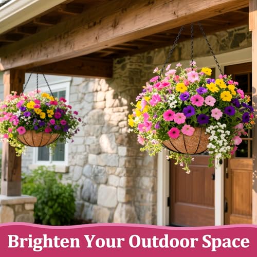 Halatool 20 Inch Large Hanging Baskets for Plants Outdoor with Coco Liner