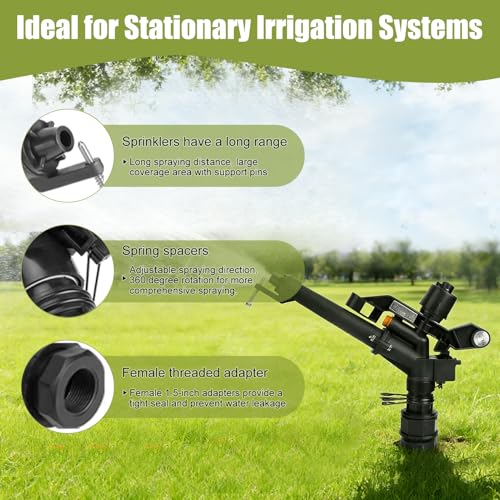 360 Rotating Irrigation Sprinkler Plastic Thread for Farm Garden Watering