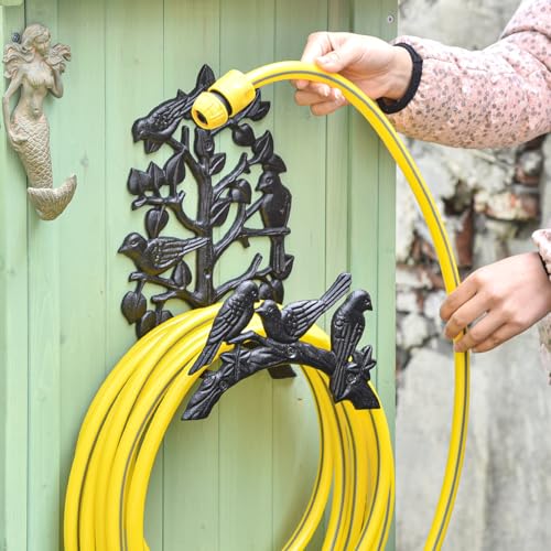 Sungmor Cast Iron Garden Hose Holder - Wall Mounted Retro Style - color: Shape C-Bird&Tree