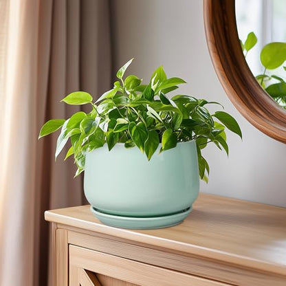 G EPGardening Ceramic Plant Pots, 6 Inch Pot for Plants, Green - color: Mint Green, size: 5 Inch