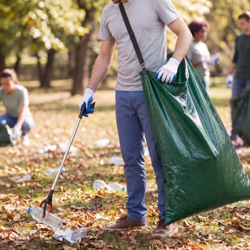 Faccito 2 Pack Litter Bag with Shoulder Strap Trash Leaf Bag Holder, Green - color: Green