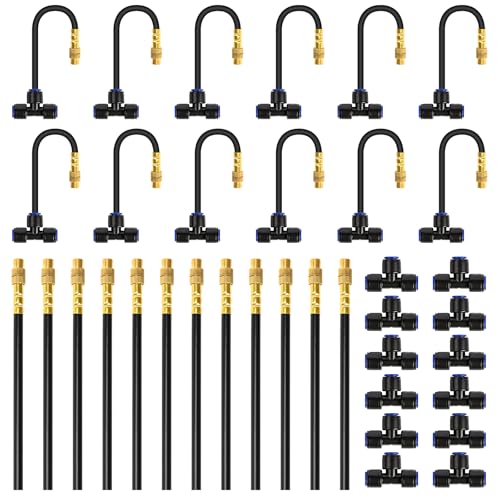 Bonviee Drip Irrigation Parts, 12 Brass Misters with 1/4 in Tee Fittings - size: 7.8inch
