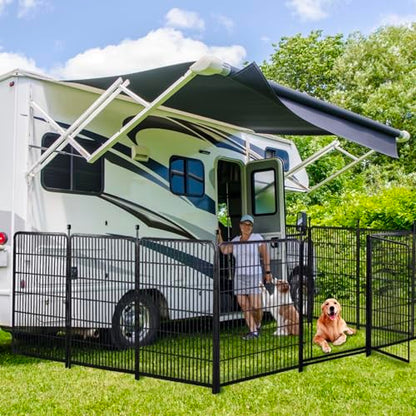 Getlay Garden Fencing 32 inch High, 12 Panels Total 26.6 Ft(L) Dog Fence Outdoor for Yard, Gate 21 Inches Wide with Low Sills. Fencing for Garden beds, Animal Barrier Fences, Rabbit Fence - size: 32''(H)-12panels-26.6ft(L) with gate