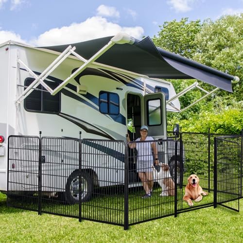 Getlay Garden Fencing 36 inch High, 10 Panels Total 22.1 Ft(L) Dog Fence Outdoor for Yard, Gate 21 inches Wide with Low Sills. Animal Barrier Fence, Fencing for Garden Beds, Rabbit Fences - size: 36''(H)-10panels-22.1ft(L) with gate