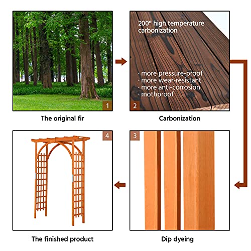 Yaheetech 85in Wooden Garden Arch Arbor Trellis for Backyard Patio Outdoor