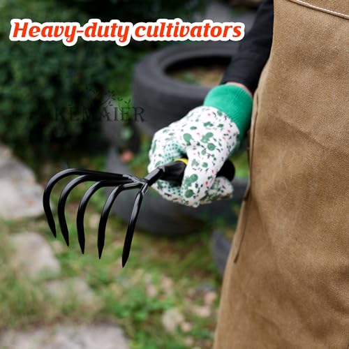 Kemaier Gardening Hand Trowel and Stainless Steel Hand Cultivator