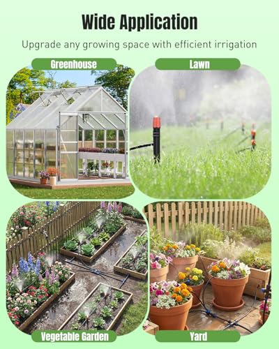 Pawfly 230 ft Quick Connect Drip Irrigation Kit, Drip Irrigation System for Garden Watering System with 1/2" (33 ft) & 1/4" (197 ft) Tubing and Accessories Garden Irrigation System for Greenhouse Lawn - size: 230 FT Drip Irrigation Kit