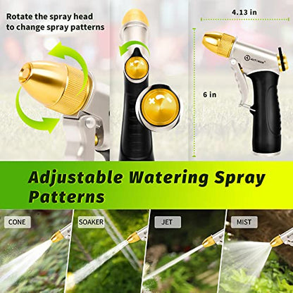 AUTOMAN Garden Hose Nozzles - High Pressure 100% Metal Hose Sprayer 2 Pack, Heavy Duty Garden Watering Nozzle Set, Powerful Garden Nozzle for Watering Plants, Window Cleaning,Washing Cars,Pets Bathing - style: 7 Patterns+4 Patterns