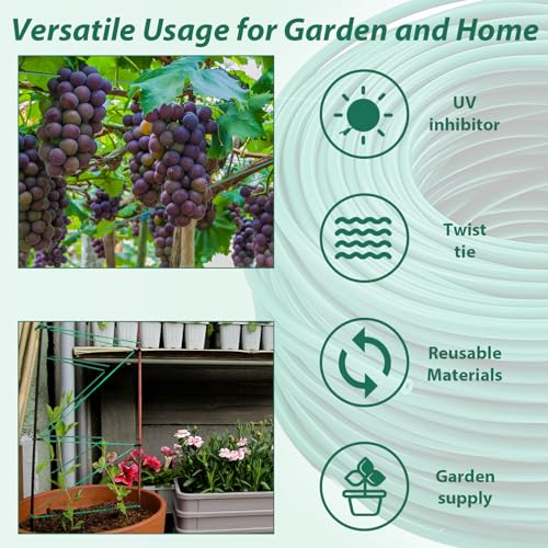 YDSL 100 Feet Soft Tie for Plants, 3 Pack Green Twist Garden Ties Gardening Supplies for Supporting Climbing Plants, Tomatoes, Vegetables, (Diameter - 2.5MM) - size: 300feet