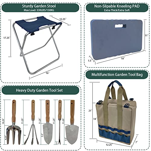 Gardening Tool Set,Garden Stool with Tools