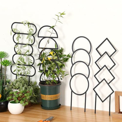 4 Pcs Plant Trellis Indoor Black Small Trellis for Potted Plants - style: Style 2
