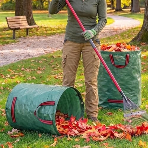 Garden Waste Bags 72 Gallon,Reusable Heavy Duty Yard Leaf with Plastic Ring