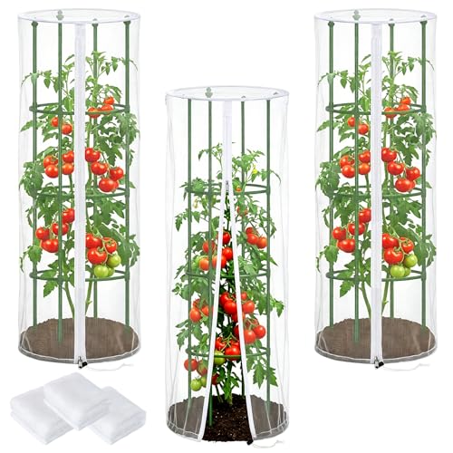 3Pcs 15" x 55" Garden Bird Netting Plant Cover for Round Plant Cage - size: Round Cage CoverS（Cover Only）
