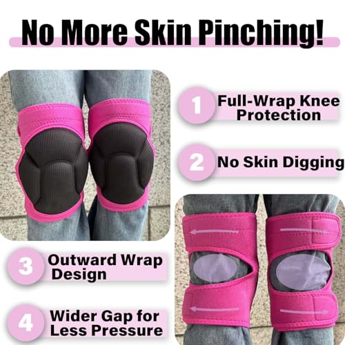 Women' s Work Knee Pads Adjustable - Thick Foam Padding, Pink Extra Large - color: Pink, size: X-Large