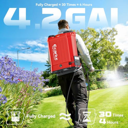 Ecarke Battery Backpack Sprayer Compatible with Milwaukee 18V (Tool Only) - color: Red