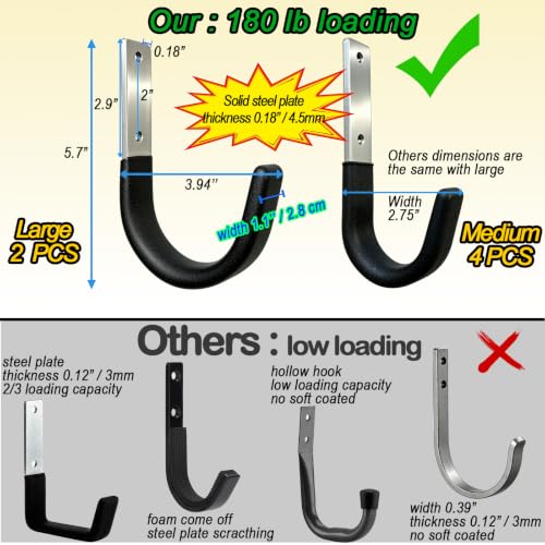 Heavy Duty Wall Hook Kit, Enhanced Garage Wall hooks, Tool Organizer