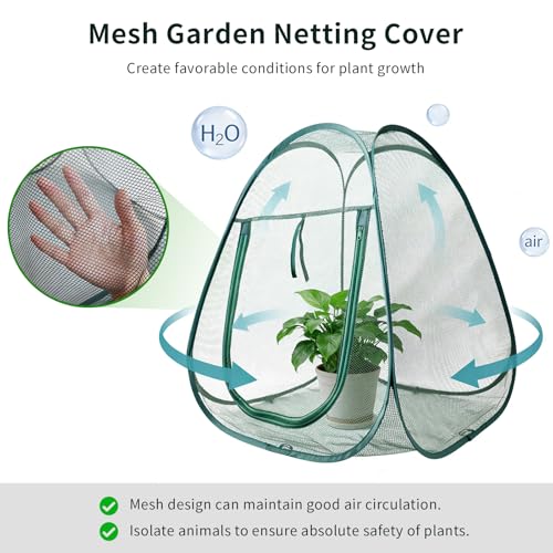 2PCS Large Netting Tent for Garden Protection Mesh Plant Cover from Animals - color: Green 2pcs