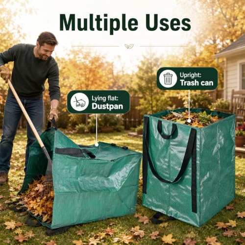 2Pack 48-Gallon Reusable Yard Waste Bags,Leaf Collector Bags with Handles