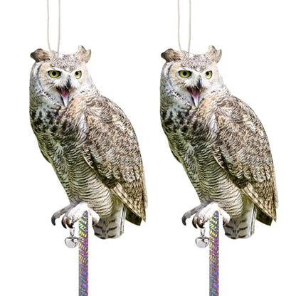 2PCS Flat Fake Owl Plastic Owls to Scare Pigeon - color: Gray Owl 2pcs