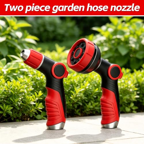 Garden Hose Spray Nozzle, 2 Pack Multi Mode Water Hose Nozzle Sprayer, Heavy Duty High Pressure Hose Sprayer Attachment,Adjustable Handheld Spray Nozzles for Garden Hose for Lawn