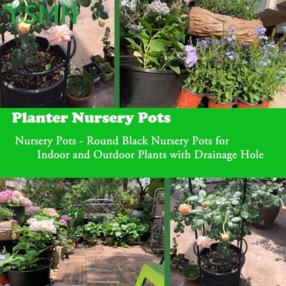 10 Pcs 10 Gallon Short Pots for Plants, Sturdy Plastic Planter Pots with Drainage Holes, Large Plastic Planters, Garden Planter Pots for Seedlings, Succulents - size: 10 Pcs 10 Gallon Short