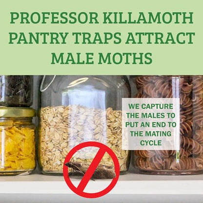 Professor Killamoth Superior Pantry Moth Traps 6-Pack with Pheromones Prime | No Insecticides | Safe, Non-Toxic and Child and Pet Friendly Pantry Protection | Superior Attractant